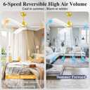 52 Inch Ceiling Fans with Lights and Remote Control - Outdoor Indoor Flush Mount Low Profile White Gold Ceiling Fans for Living Room,Bedroom,Patio