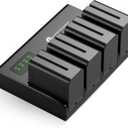 FirstPower 4 Pack NP-F970 Batteries and 4-Channel Charger Compatible with Sony NP F970, F960, F950, F930, F770, F750, F570, F550, F530, F330 and Sony Handycams, Field Monitor, Video Light
