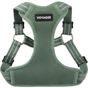 Best Pet Supplies Voyager Adjustable Step-in Flex Breathable Mesh Dog Harness for Small Medium Large Dogs Moss Green, M