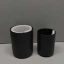 MIAMIO  Kitchen Utensil Holder Ceramic/Kitchen Organizer Set, Farmhouse Decor for Organizing Countertop and Storing Cutlery, Cooking Spoons, and Accessories - Palmanova Collection (Black)