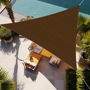 Shade&Beyond Triangle Sun Shade Sail 20'X20'X20' Permeable Canopy Mocha for Patio Garden Yard Deck Pergola (We Make Custom Size)