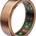 Smart Ring for Women Men- Sleep/Fitness/Stress/Heart Rate Tracker- Menstrual Records - 7 Days Battery Life - Wireless Charging - No APP Subscription - iOS & Android Compatible (Rosegold, 7)