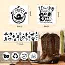 AFRITEE Western Cowboy Stencils for Painting - 20 Pieces Small Landscape Longhorn Skull Reusable Stencils for Painting on Wood, Country Music Beer Drawing Template DIY Home Wood Fence Rock Decoration