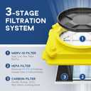 ALORAIR Air Scrubber with 3 Stage Filtration, Stackable Negative Air Machine for Industrial and Commercial Use, Heavy Duty Air Cleaner with MERV-10 Filter, HEPA/Activated carbon Filter, Yellow