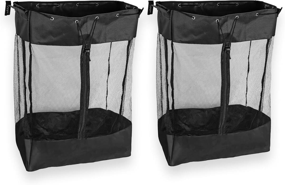 Slatwall Baskets,Hanging Slatwall Accessories with Take and Go Design,(26*18*11'')Large Mesh Slatwall Organizer with Easy Access Zipper Adjustable Shoulder Strap for Home Sport Garage Storage (2)