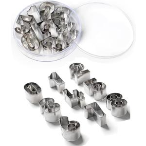 Mini Number Cookie Cutters 1.7" Stainless Steel Cake Decorating Small Number Cutters with Cut-Outs, 9-Piece Set