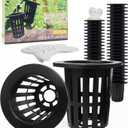 100 Pack 2 inch Net Pots Hydroponics Supplies Cups, Round Wide Lip Design Orchids Aquaponics Garden Slotted Mesh Heavy Duty Net Pot with 20Pcs Plant Labels