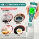 Pool Salinity pH Tester Hydrogen Water Tester, 7 in 1 pH Salt ORP H2 TDS EC Temp Meter for Salt Water Pool, Hydrogen TDS PPM Tester for Drinking Water, pH EC ORP Meter for Hydroponic Water