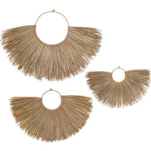 Chicvillage Set of 3 Handwoven Wall Baskets, Large Hanging Wall Basket Decor for Living Room, Bedroom, Kitchen, & Bathroom, Wicker Seagrass Wall Art Designed for Boho Farmhouse Rustic Styles