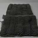 H.VERSAILTEX 2 Piece Bathroom Set - Super Absorbent Chenille Striped Bath Mats - Non Skid, Machine Washable - Grey, 47 x 17 Plus 17 x 24 - Inches