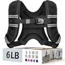 Zeerun Weighted Vest for Women & Men with Reflective Stripe and Adjustable Buckle, Comfortable & Durable Rucking Vest for Walking, Running & Strength Training, 6LBS-Black