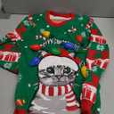 Uideazone Girls Boys Kids Christmas Ugly Sweater LED Light Up Reindeer Xmas Light String Pullover 5-12 Years Size 140