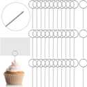 Seajan 100 Pcs 2.24 Inch Floral Card Holder Picks Stainless Steel Pin Wire Card Picture Cake Photo Memo Note Holders Centerpieces for Meat Food DIY Party Accessories Decoration