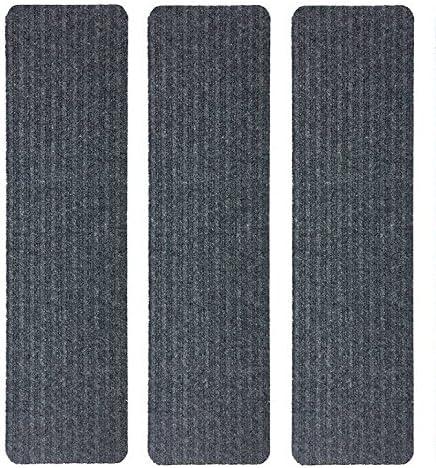 Stair Treads Collection Indoor Skid Slip Resistant Carpet Stair Tread Treads (Dark Grey, Set of 3 (7 in x 24 in))