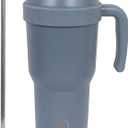 40 Oz Tumbler with Handle & Straw Lid, Insulated Stainless Steel Vacuum Flask, Double Wall Thermal Car Cup for Hot & Cold Drinks, Leak Proof, BPA Free (Slate Gray)