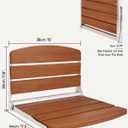 Folding Shower Seat Bench Wall Mounted Teak Foldable Shower Seat Chair for Inside Shower Fold Down for Small Spaces, Teak Wood 400lbs Max Load for Inside Shower 17.5"