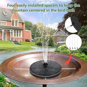 Solar Fountain, Floating Solar Powered Water Fountain Pump for Bird Bath, Garden, Pond, Pool, Outdoor (1W)