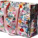 ESVAN Utility Tote Bag with Zip Top Waterproof Teacher Tote Bag for Teacher Work Women Beach (J)