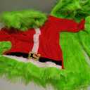 Kids Boys Christmas Cosplay Costume Hooded Santa Claus Tops Green Furry Monster Outfits Size 7-8 years