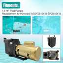 W3SP2610X15 Single Speed Pool Pump 1.5 HP 115/230V Compatible with Hayward SP2610X15 Super Pool Pump for All In-Ground Swimming Pools and Spas