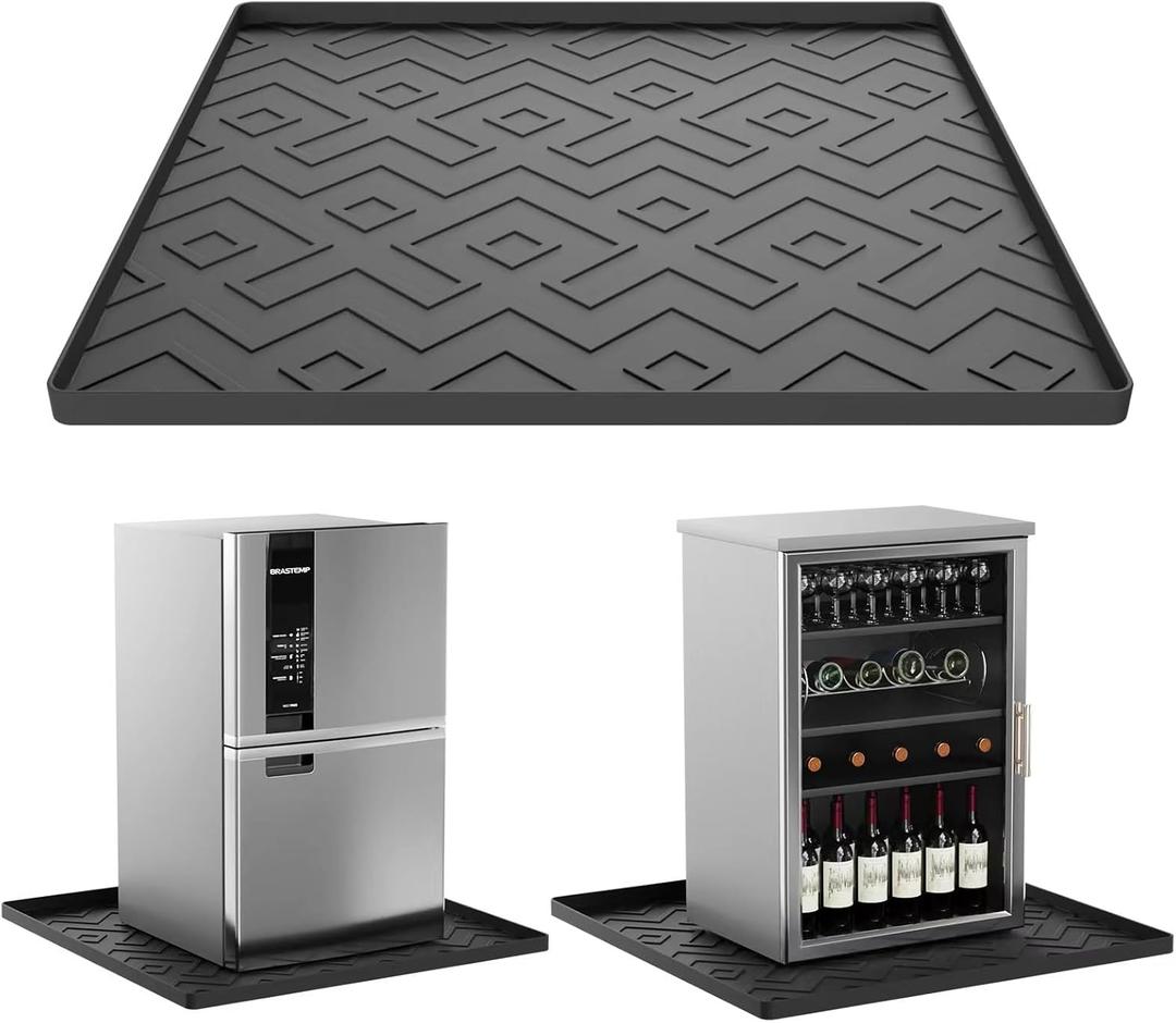 Mini Fridge Silicone Mat 19.7"x19.7"x0.4" - Non-Slip, Spill-Proof, Drip Prevention | Ideal for Refrigerators, Washing Machines, Dryers, Wine Coolers, and Dishwashers