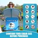 Universal Wind-Resistant Chair Umbrella Canopy, Foldable Portable UPF 50+ Sun Shade Attachment with Adjustable Clamp, Fits Most Beach, Camping, Lawn, Sports, Tanning, Zero Gravity Chairs & Wheelchairs