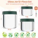 12Pack Overnight Oats Containers with Lids, 16oz, 8oz & 4oz Glass Jars with Airtight Lids, Wide mouth Mason Salad jars, Glass Food Storage Containers for Yogurt Chia Pudding Snacks Cereal & Spices