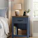 VASAGLE Farmhouse Nightstands with Charging Station, 1 Drawer, Set of 2