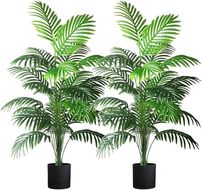4ft 2pcs Large Artificial Plants Fake Palm Tree Tropical Palm Leaves Faux Palm Plants Tall Tree Indoor Real Touch Plastic Monstera Leaves for Home Garden Outdoor Office Decor (4ft/125cm-2pcs) 4ft 2pcs Large Artificial Plants Fake Palm Tree Tropical Palm Leaves Faux Palm Plants Tall Tree Indoor Real Touch Plastic Monstera Leaves for Home Garden Outdoor Office Decor (4ft/125cm-2pcs)