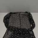Women's Sparkly Beaded Bathing Suit Coverups Sheer Mesh Pearl Rhinestone Long Sleeve Bikini Cover Up Beach Dress M