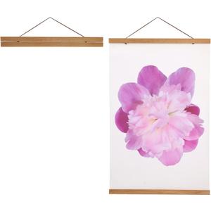 Aynoo Magnetic Poster Hanger Frame, 16x20 16x24 16x22 Poster Frame, 16 Inch Wide Magnetic Poster Hanger Picture Frame,Teak Wood,1Pack