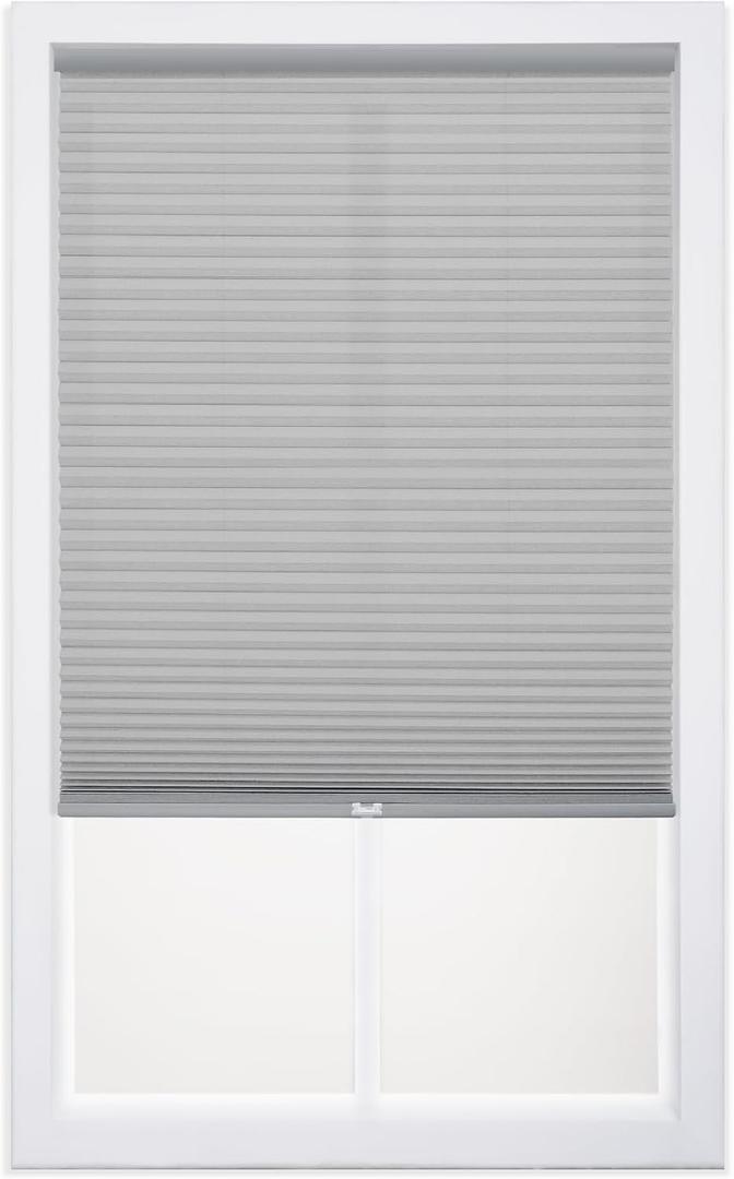 DEZ FURNISHINGS Cordless 1" Light Filtering Cellular Shade, 31"W x 48"H, Gray Cloud
