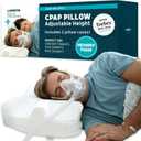 Lunderg CPAP Pillow for Side & Back Sleepers - Memory Foam with Adjustable Height - 2 Pillowcases Included (Machine Washable) - Reduce Air Leaks & Mask Pressure for Better Sleep - Works with ALL Masks, Full Size (Home)