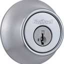 Kwikset 660 Deadbolt Deadbolt Lock, Satin Chrome Round Exterior Keyed Front Entry Door, Pick Resistant SmartKey Rekey Security, Single Cylinder Dead Bolt