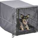 MidWest Homes for Pets Double Door 36-inch Dog Crate Kit, Bundle Includes a Two-Door Cage, Matching Gray Bed and Crate Cover, For Medium to Large Sized Breeds