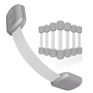 Baby Proofing Child Safety Locks (8 Pack) by Skyla Homes - The Safest, Quickest and Easiest 3M Adhesive Cabinet Latches, No Screws & Magnets, Multi-Purpose for Furniture, Kitchen, Ovens, Toilet Seats (Gray)