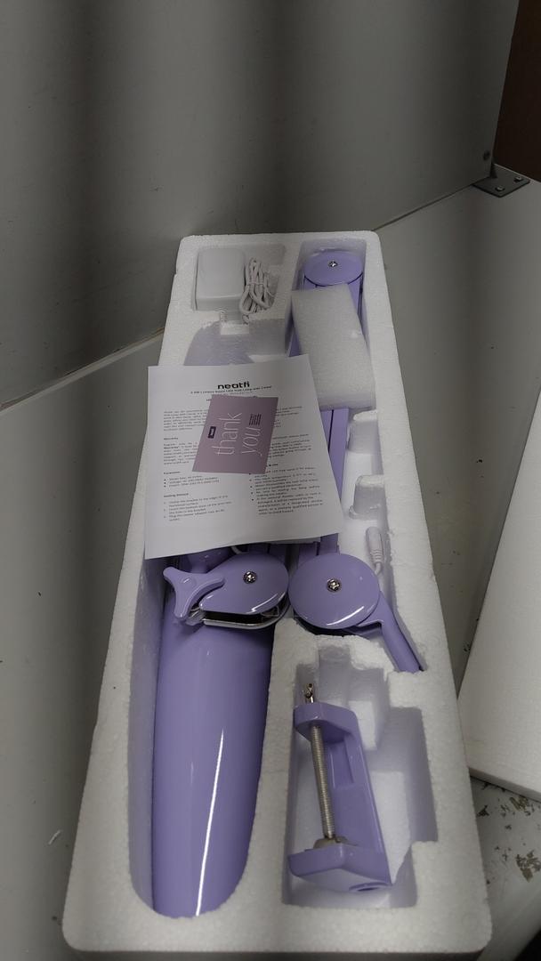 Neatfi XL LED Desk Lamp with Clamp, 2200 Lumens, 24W, 20-Inch Wide Head, Dimmable 4 Brightness Levels, Task Light for Home Office, Crafts, Workbench (Non-CCT, Lavender)