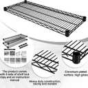 MorningRo 2 Pack Additional Wire Shelf for Wire Shelving Units Chrome Finish Shelving Weight Capacity 600-800 Lb, Heavy Steel Industrial for Warehouses, Closets, Kitchen (Black,14" W X 36" L)