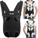 Pawaboo Pet Carrier Backpack, Pet Front Dog Cat Carrier Backpack, Legs Out, Easy-Fit for Traveling Hiking Camping, Travel Bag Backpacks for Small Dogs Cats 2.5-5lbs, S, Black