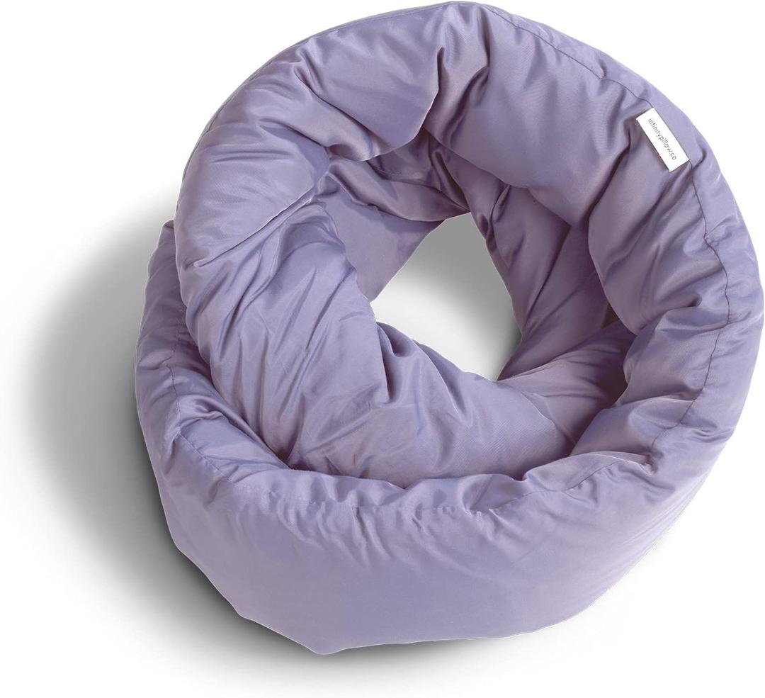 Huzi Infinity Pillow - Travel Neck Pillow - Versatile Soft 360 Support Scarf - Machine Washable - Home Travel Flight Road Trips (Purple)