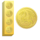 Peacoblue Gold Foil Sticker Seal Embossed 2 Inch 100Pcs Dragon, Self Adhesive Golden Around Embossing Decals for Invitation Certificate Envelope Seal Gift Card Decoration