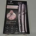 Vacuum Beard Trimmer for Men, New Version Adjustable Precision Trimming Length with 2 Comb, Electric Cordless Vacuum Trimmer for Beard, Waterproof and Rinses Easy, Blades for Skin fit (Rose Silver)