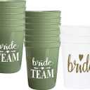 LADY&HOME 8Pack Bachelorette Party Cups-Bride Team Reusable Cups | Bridal Shower Supples,Bachelorette Party Decorations,Bridesmaid Favors (Sage Green Team)