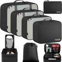 BAGAIL 8 Set Packing Cubes Luggage Packing Organizers for Travel Accessories-Jet Black