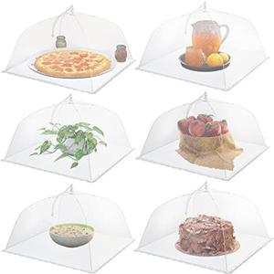 Simply Genius Pop-Up Mesh Food Covers - 17 x 17 in, White, 6 Pack, Large & Tall - Reusable & Collapsible Food Tents for Outdoor Serving Simply Genius Pop-Up Mesh Food Covers - 17 x 17 in, White, 6 Pack, Large & Tall - Reusable & Collapsible Food Tents for Outdoor Serving
