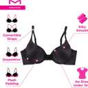 Maidenform Women's Push-up Bra with Dreamwire, No-Poke Underwire Push-up Bras for Women, Convertible, Demi Coverage, Sexy (34D, Beige)