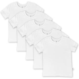 HonestBaby unisex-baby 5-pack Short Sleeve T-shirts 100% Organic Cotton (4T, Bright White)