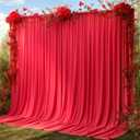 10x10ft Red Backdrop Curtain Panels for Parties - Wrinkle Free Polyester Photo Curtain Backdrop Wedding Back Drop Fabric Drapes for Party Decorations Background for Photography