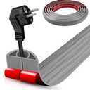 Floor Cord Cover Self Adhesive Cord Hider,10FT Cable Management, Extension Strip Protector for Wires, Prevent Cable Trips for Offices, Gyms, Exhibitions Cavity:0.39"(W) x 0.27"(H) Gray Wood