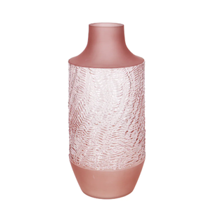 Bambeco 6 x 13in  Pink Glass Vase